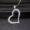 Wholesale Women's Copper Box Chain Heart Shape Mixed Gemstone Inlay Zircon Necklace