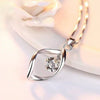 Wholesale Women's Copper Box Chain Necklace With Mixed Gem Inlay And Geometric Design
