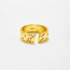 Wholesale Women's Copper Brushed Diamondencrusted Geometric Opening Ring With Platinum And 18K Gold Electroplating Light Luxury Highend Cool Style