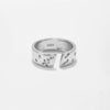 Wholesale Women's Copper Brushed Diamondencrusted Geometric Opening Ring With Platinum And 18K Gold Electroplating Light Luxury Highend Cool Style