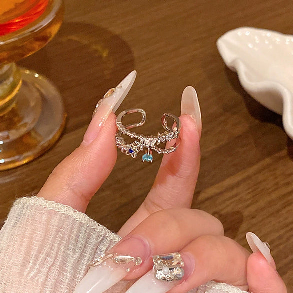 Wholesale Women's Copper Butterfly And Bow Open Ring With Electroplating Processing