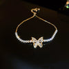 Wholesale Women's Copper Butterfly Animal Zodiac Zirconia Inlayed Bracelet With Light Luxury Niche Cold Wind Personality Joker Temperament