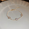 Wholesale Women's Copper Butterfly Animal Zodiac Zirconia Inlayed Bracelet With Light Luxury Niche Cold Wind Personality Joker Temperament
