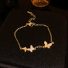 Wholesale Women's Copper Butterfly Animal Zodiac Zirconia Inlayed Bracelet With Light Luxury Niche Cold Wind Personality Joker Temperament