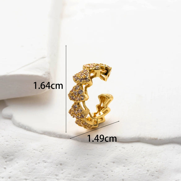 Wholesale Women's Copper Butterfly Cartilage Ear Clip Microinlaid Zircon Geometric Electroplated Fashion Ear Clip