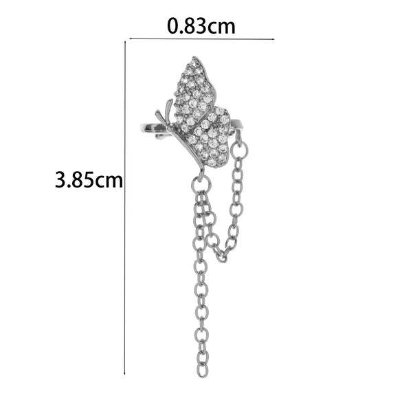 Wholesale Women's Copper Butterfly Cartilage Ear Clip Microinlaid Zircon Geometric Electroplated Fashion Ear Clip