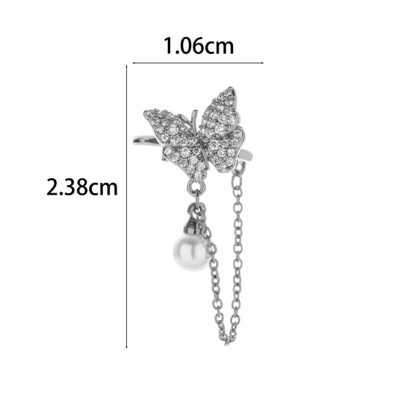 Wholesale Women's Copper Butterfly Cartilage Ear Clip Microinlaid Zircon Geometric Electroplated Fashion Ear Clip
