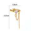 Wholesale Women's Copper Butterfly Cartilage Ear Clip Microinlaid Zircon Geometric Electroplated Fashion Ear Clip