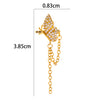 Wholesale Women's Copper Butterfly Cartilage Ear Clip Microinlaid Zircon Geometric Electroplated Fashion Ear Clip
