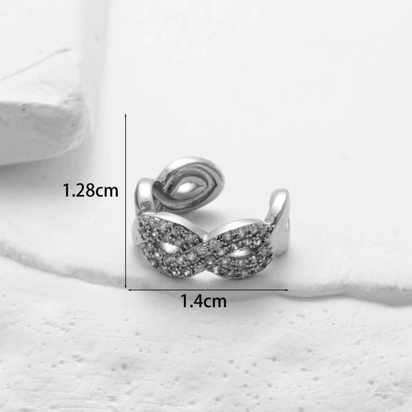 Wholesale Women's Copper Butterfly Cartilage Ear Clip Microinlaid Zircon Geometric Electroplated Fashion Ear Clip