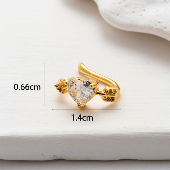 Wholesale Women's Copper Butterfly Cartilage Ear Clip Microinlaid Zircon Geometric Electroplated