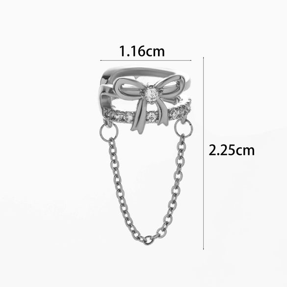 Wholesale Women's Copper Butterfly Cartilage Ear Clip Microinlaid Zircon Geometric Electroplated