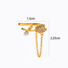 Wholesale Women's Copper Butterfly Cartilage Ear Clip Microinlaid Zircon Geometric Electroplated