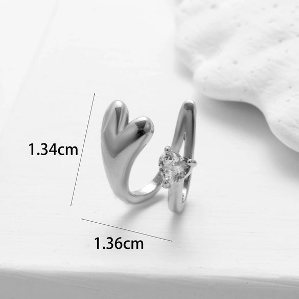 Wholesale Women's Copper Butterfly Cartilage Ear Clip Microinlaid Zircon Geometric Electroplated
