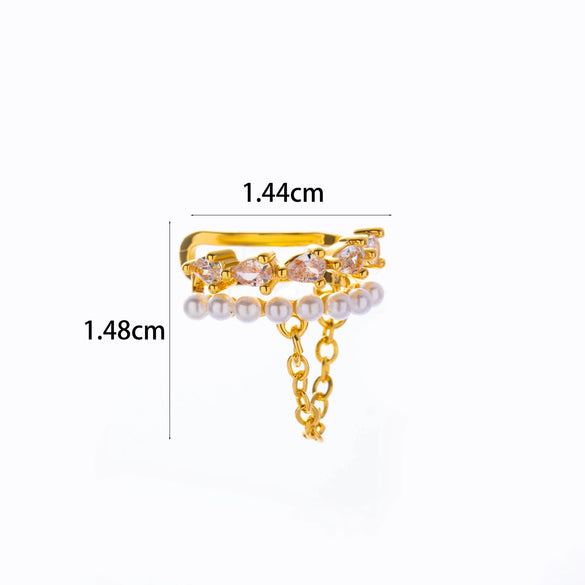Wholesale Women's Copper Butterfly Cartilage Ear Clip Microinlaid Zircon Geometric Electroplated