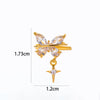 Wholesale Women's Copper Butterfly Cartilage Ear Clip Microinlaid Zircon Geometric Electroplated