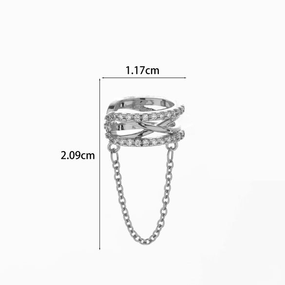 Wholesale Women's Copper Butterfly Cartilage Ear Clip Microinlaid Zircon Geometric Electroplating
