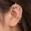 Wholesale Women's Copper Butterfly Cartilage Ear Clip Microinlaid Zircon Geometric Electroplating