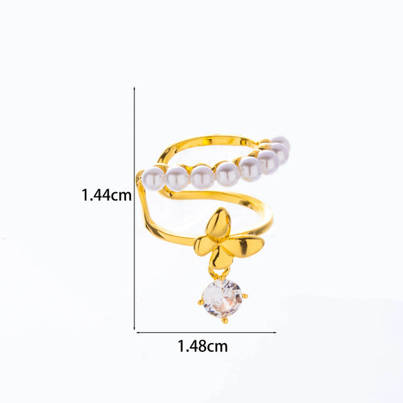 Wholesale Women's Copper Butterfly Cartilage Ear Clip Microinlaid Zircon Geometric Electroplating