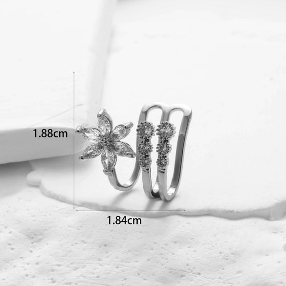 Wholesale Women's Copper Butterfly Cartilage Ear Clip With Microinlaid Zircon And Geometric Pattern Electroplated