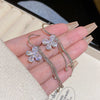 Wholesale Women's Copper Butterfly Zirconia Earrings Little Fresh Animal Style