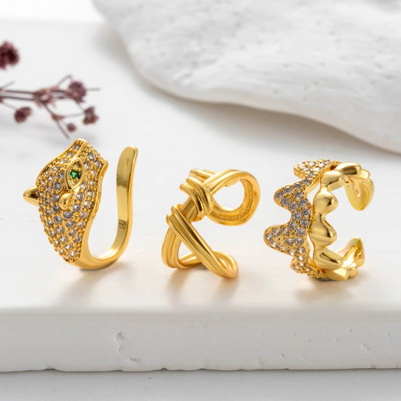 Wholesale Women's Copper Cartilage Ear Clip With Geometric Pattern And Electroplating Process