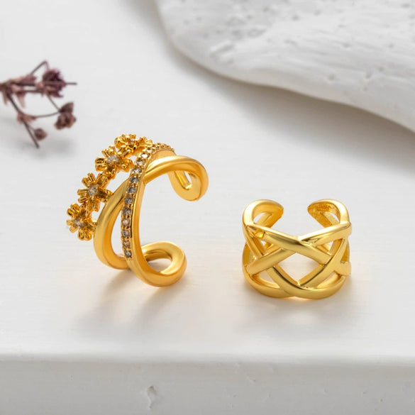 Wholesale Women's Copper Cartilage Ear Clip With Geometric Pattern And Electroplating Process