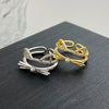 Wholesale Women's Copper Cat Geometric Open Finger Ring With Diamond Encrustment