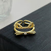 Wholesale Women's Copper Cat Geometric Open Finger Ring With Diamond Encrustment