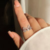 Wholesale Women's Copper Cat Geometric Open Finger Ring With Diamond Encrustment