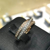Wholesale Women's Copper Cross Ring With Microinlaid Zircon And Twocolor Electroplating In Geometric Style