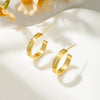 Wholesale Women's Copper Cshaped Geometric Earrings Electroplated Light Luxury Fashion Style