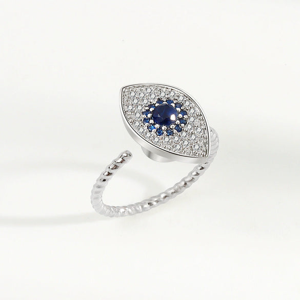 Wholesale Women's Copper Devil's Eye Rotating Ring With Geometric Pattern And Electroplating Treatment Light Luxury Style
