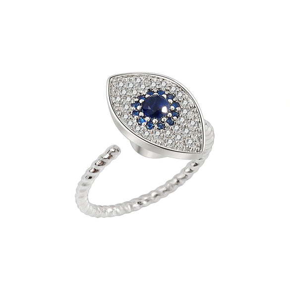 Wholesale Women's Copper Devil's Eye Rotating Ring With Geometric Pattern And Electroplating Treatment Light Luxury Style