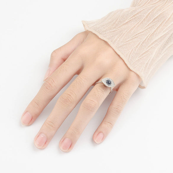 Wholesale Women's Copper Devil's Eye Rotating Ring With Geometric Pattern And Electroplating Treatment Light Luxury Style
