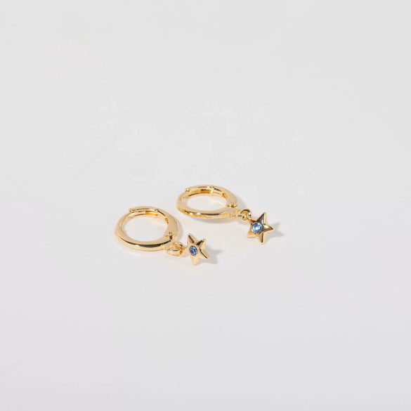 Wholesale Women's Copper Diamond Treatment Star Earrings With Five Pointed Star Design