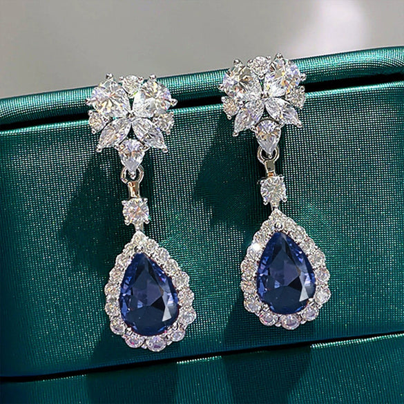 Wholesale Women's Copper Drop Shape Flower Leaf Earrings