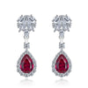 Wholesale Women's Copper Drop Shape Flower Leaf Earrings