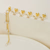 Wholesale Women's Copper Drop Shape Zirconia Butterfly Tassel Pendant Earrings Sweet Style