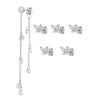 Wholesale Women's Copper Drop Shape Zirconia Butterfly Tassel Pendant Earrings Sweet Style