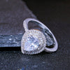 Wholesale Women's Copper Drop Shaped Zircon Ring Fashion Jewelry