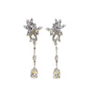 Wholesale Women's Copper Dropshaped Flower Inlaid Zircon Earrings
