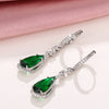 Wholesale Women's Copper Dropshaped Zircon Inlaid Baroque Style Long Ear Buckle Earrings