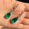 Wholesale Women's Copper Dropshaped Zircon Inlaid Baroque Style Long Ear Buckle Earrings