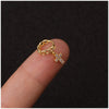 Wholesale Women's Copper Ear Bone Piercing Earrings With Flower Pattern And Inlaid Zircon