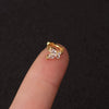 Wholesale Women's Copper Ear Bone Piercing Earrings With Flower Pattern And Inlaid Zircon