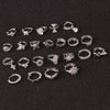 Wholesale Women's Copper Ear Bone Piercing Earrings With Flower Pattern And Inlaid Zircon