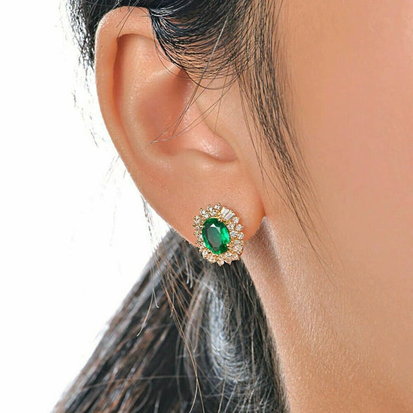 Wholesale Women's Copper Ear Buckle Light Luxury Style With Flower And Geometric Pattern Ear Accessories