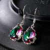 Wholesale Women's Copper Ear Jewelry Retro Style Inlaid Crystal Drop Shape