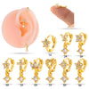 Wholesale Women's Copper Earring With Flower Pattern And Microinlaid Zircon
